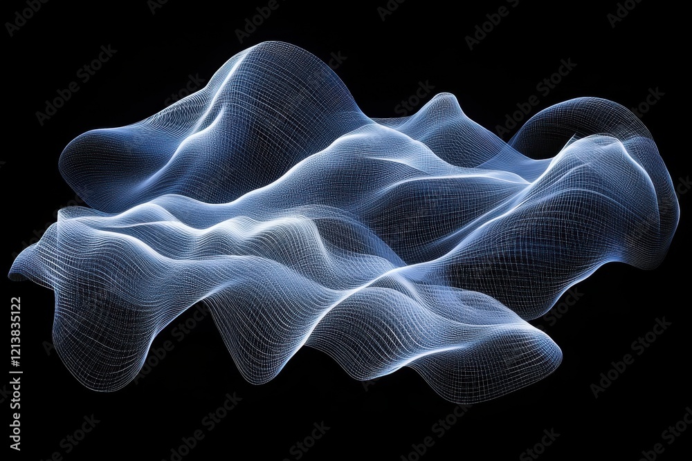 Poster flowing waves of light create a mesmerizing dance of shapes and patterns in an abstract representati