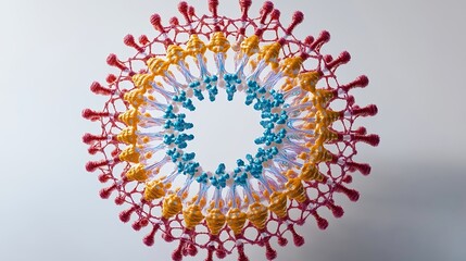 Stunning 3D Render of Colorful Virus Structure