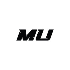 MU monogram logo design letter text name symbol monochrome logotype alphabet character simple logo