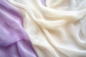 Obraz premium Flowing fabric with light purple and white colors creating a soft textured abstract background