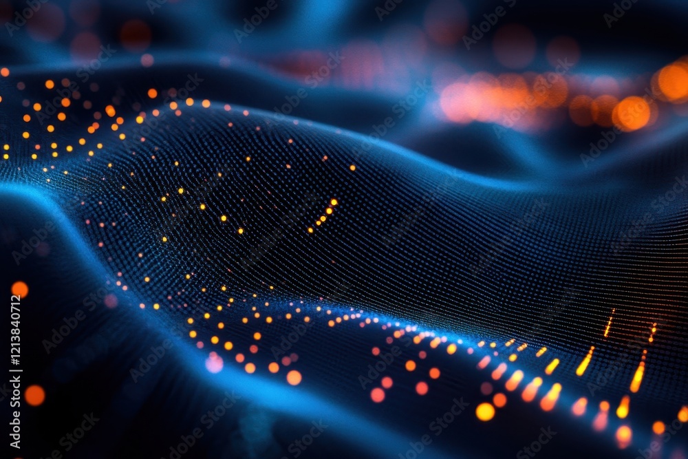 Poster digital waves of light ebb and flow in a mesmerizing display of color against a dark backdrop. gener