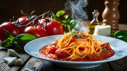spaghetti with tomato sauce