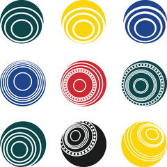 Set of Lawn ball Icons design vector Silhouette illustration, Lawn Bowls Icon flat isolated illustration
