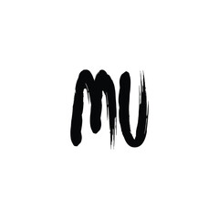 MU monogram logo design letter text name symbol monochrome logotype alphabet character simple logo