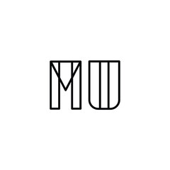 MU monogram logo design letter text name symbol monochrome logotype alphabet character simple logo