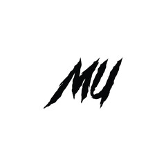 MU monogram logo design letter text name symbol monochrome logotype alphabet character simple logo