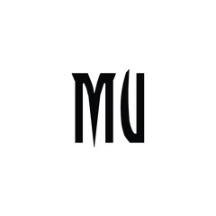 MU monogram logo design letter text name symbol monochrome logotype alphabet character simple logo