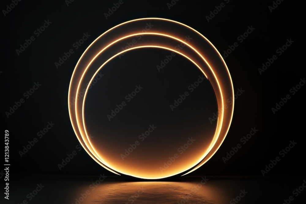Poster illuminated circles creating a captivating light display in a darkened space during a contemporary a