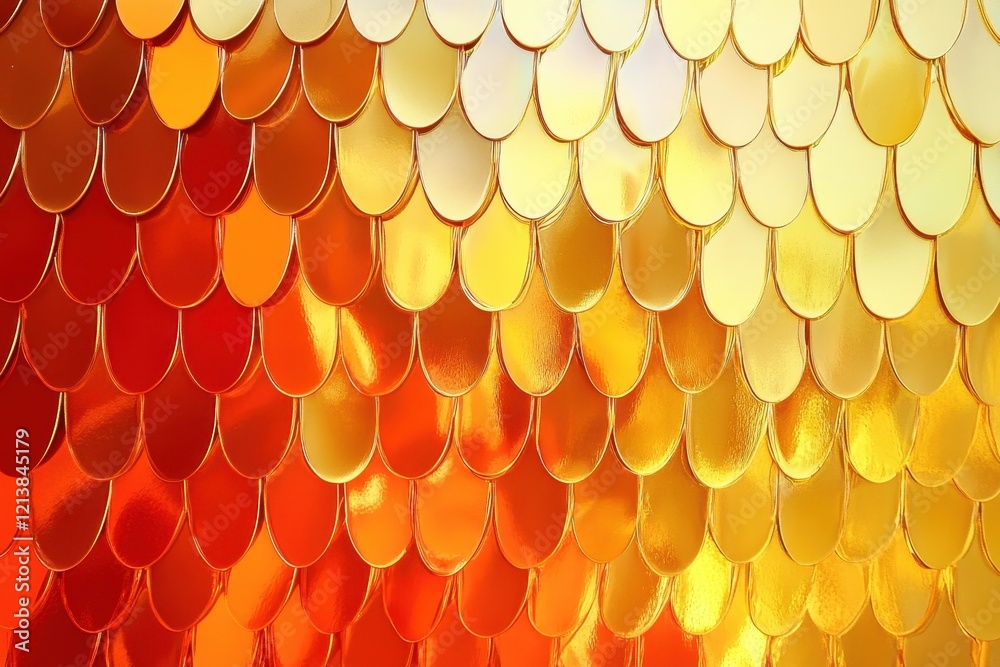 Poster vibrant golden scales shimmer under soft light, creating a magical ocean of color and texture in a u