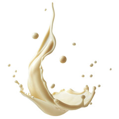 A dynamic splash of smooth, creamy mayonnaise isolated on a white background, emphasizing its rich texture and fluid motion—perfect for culinary or advertising designs