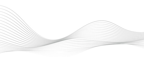 Abstract Minimalistic Wave Background in White and Gray - Modern Futuristic Design