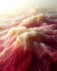 Abstract swirling clouds, pastel pink and beige.