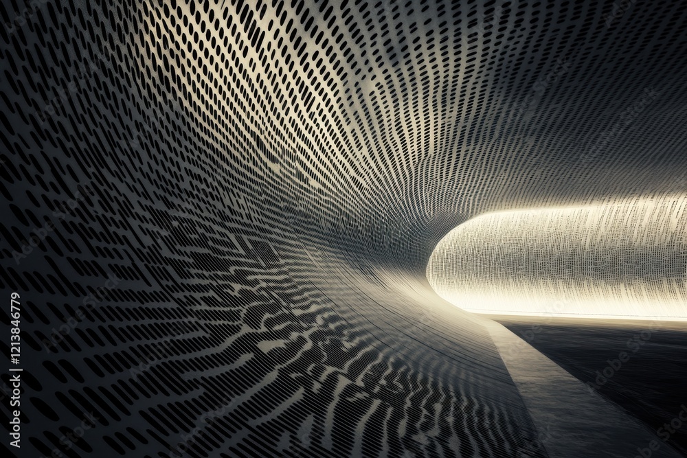 Poster exploring the mesmerizing curves of contemporary architecture illuminated by soft light. generative 