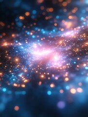 Obraz premium Abstract swirling nebula with glowing particles.