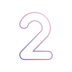 Number 2 icon isolated on a white background. Vector illustration.