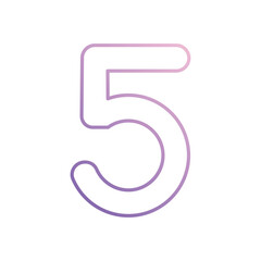 Number 5 icon isolated on a white background. Vector illustration.