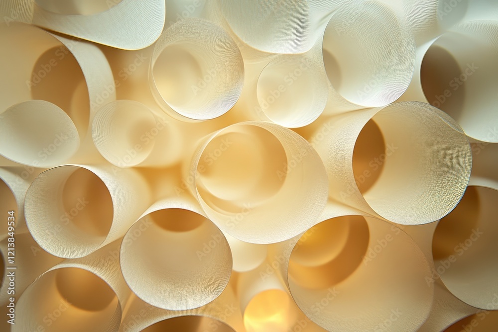 Poster delicate interplay of light and soft textures creates a harmonious display of circular forms in a se