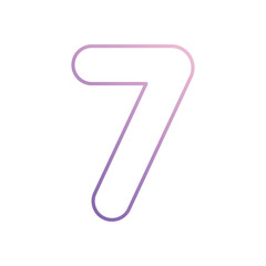 Number 7 icon isolated on a white background. Vector illustration.