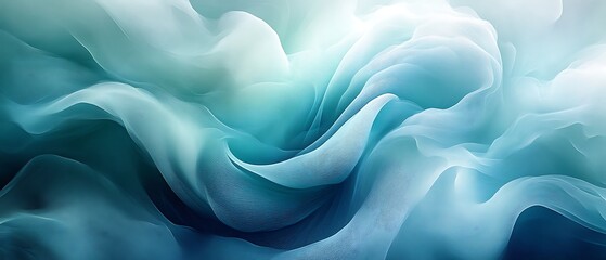 Fototapeta premium Abstract Teal Fabric Swirls.