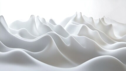 Obraz premium A beautiful snowdrift with soft, undulating shapes and natural light reflections, photographed in high detail against a white background