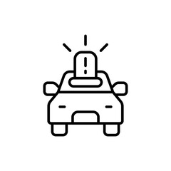 Car security alarm outline icons, minimalist vector illustration ,simple transparent graphic element .Isolated on white background