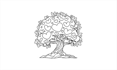 a cute tree vector art illustration