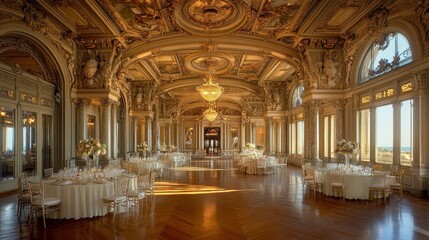 Grand Ballroom: Opulent Interior of a Gilded Age Mansion
