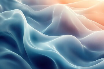 Obraz premium Soft flowing waves in pastel colors with gentle light