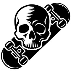 Skull skateboard silhouette