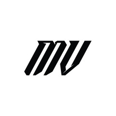 MV monogram logo design letter text name symbol monochrome logotype alphabet character simple logo