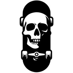 Skull skateboard silhouette