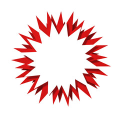 Red and White Radial Starburst Design On Transparent Background
