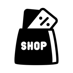 shopping bag coupon solid style