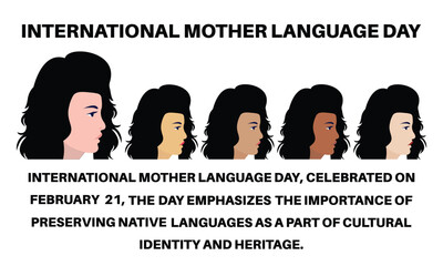 International mother language day celebration banner. Vector illustration.