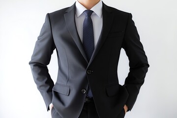 Smart asian business man on white, Generative AI