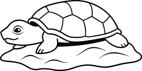 Adorable Cartoon Turtle Illustration Shell, Ground, Wildlife
