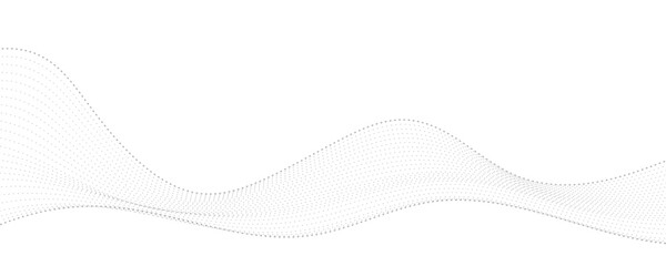 Abstract Minimalistic Wave Dotted Background in White and Gray - Modern Futuristic Design