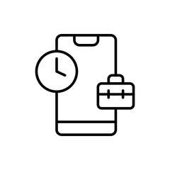 Work schedule app outline icons, minimalist vector illustration ,simple transparent graphic element .Isolated on white background