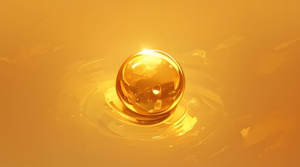 Golden luxury ball on a simple background, designed to evoke elegance and refinement.