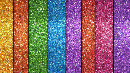 Glistening Rainbow Glitter Background, Rainbow Hues, Sparkles, Bokeh, for Ultra-Realistic, Shimmering Visuals.
