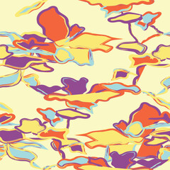 Floral brush strokes seamless pattern design for fashion textiles, graphics, backgrounds and crafts