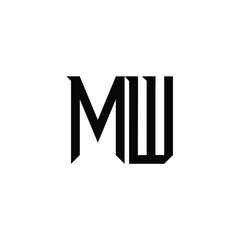 MW monogram logo design letter text name symbol monochrome logotype alphabet character simple logo
