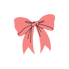 Adorable Cute Pink Bow Illustration for Various Creative and Artistic Projects and Use