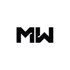 MW monogram logo design letter text name symbol monochrome logotype alphabet character simple logo