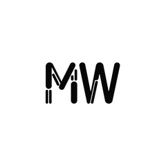MW monogram logo design letter text name symbol monochrome logotype alphabet character simple logo