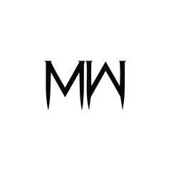 MW monogram logo design letter text name symbol monochrome logotype alphabet character simple logo