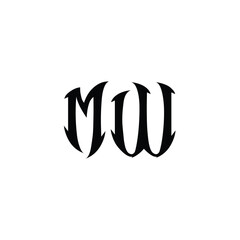 Fototapeta premium MW monogram logo design letter text name symbol monochrome logotype alphabet character simple logo