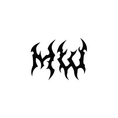 Obraz premium MW monogram logo design letter text name symbol monochrome logotype alphabet character simple logo