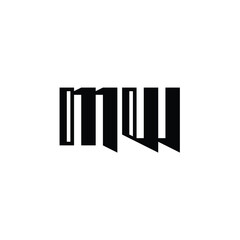 MW monogram logo design letter text name symbol monochrome logotype alphabet character simple logo
