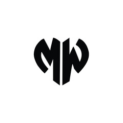 MW monogram logo design letter text name symbol monochrome logotype alphabet character simple logo